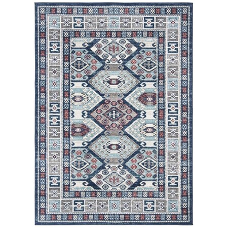 Safavieh 6 ft. 7 in. x 6 ft. 7 in. Kazak 100 Square Rug Blue & Gray KZK121B-7SQ